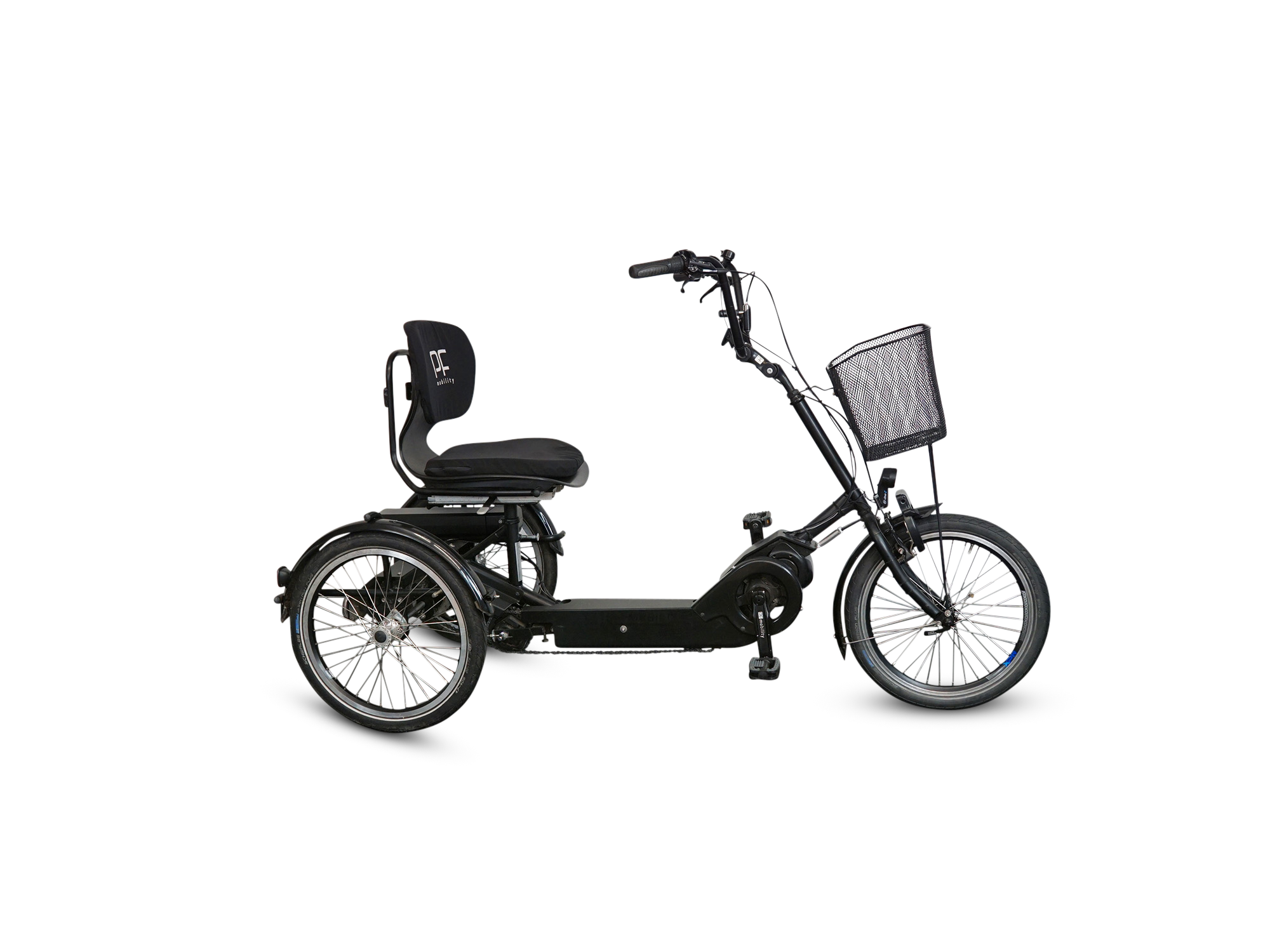 Dreirad in schwarz von der Seite