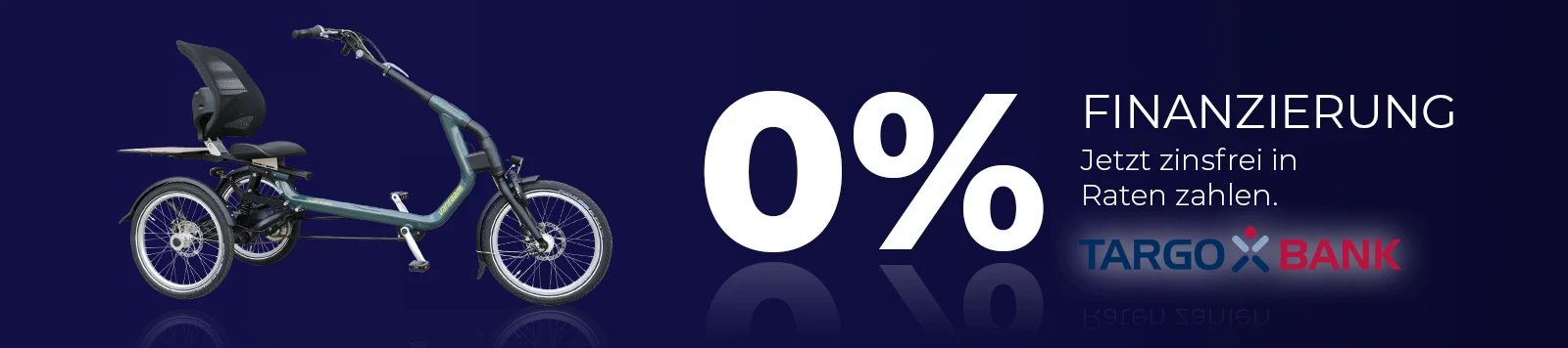 targobank-finanzierung für sesseldreirad mit 0 % zinsen bei ratenzahlung im werbebanner